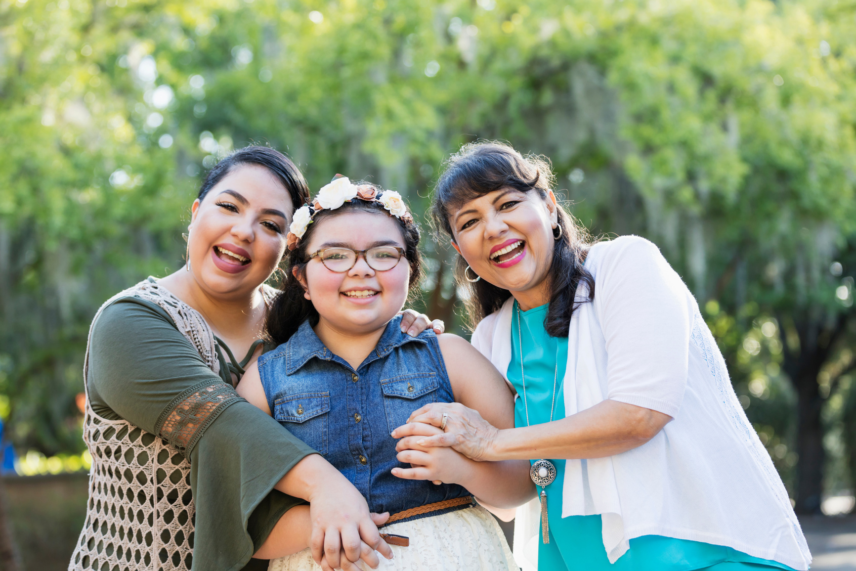 Three generation Hispanic family